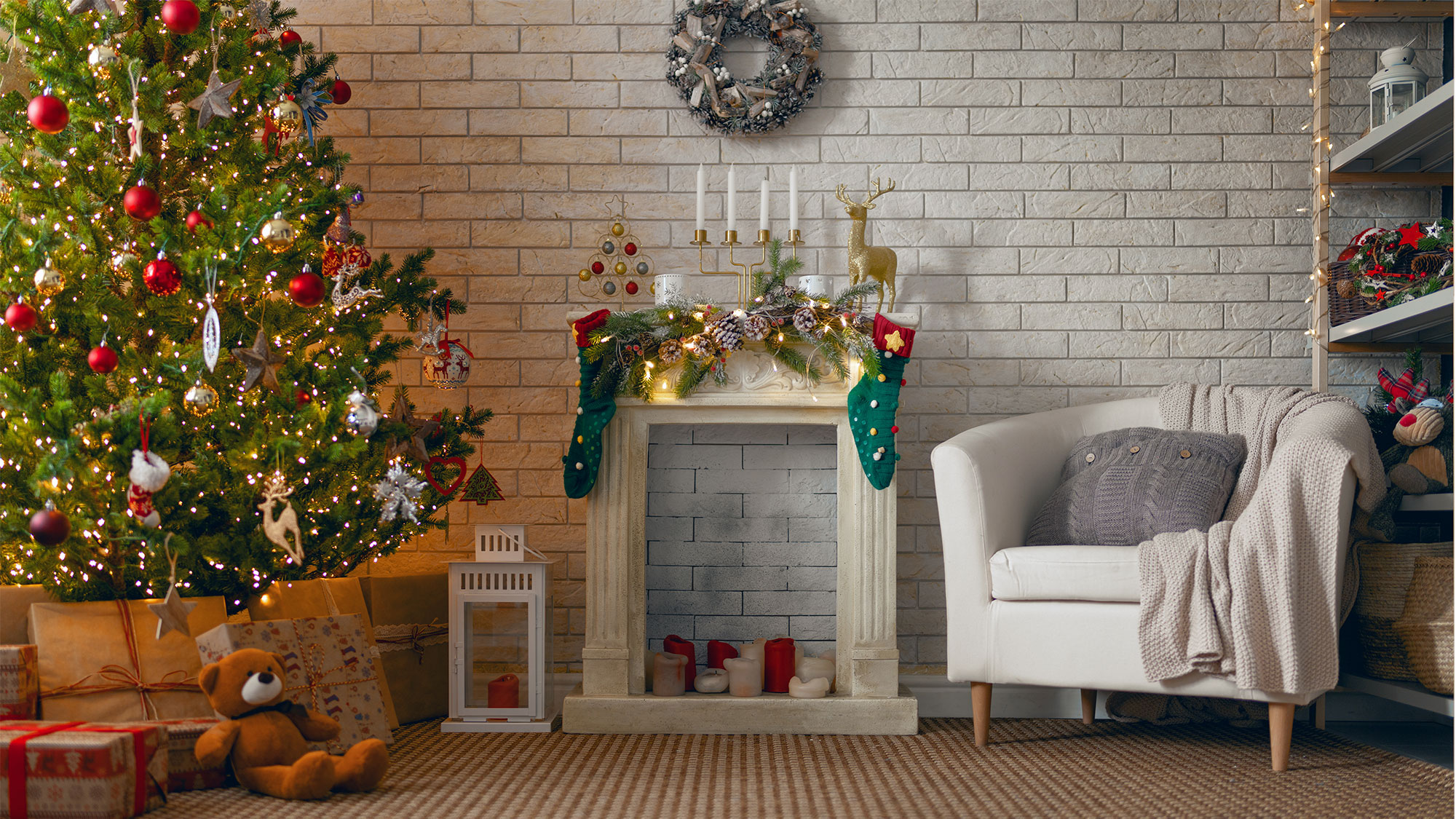 3 tipos de árvore de Natal decorada para diferentes ambientes da casa